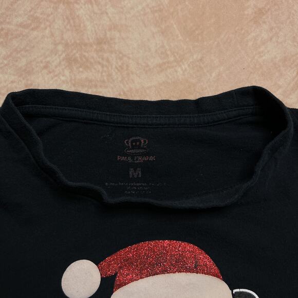 Paul Frank Santa Hat Christmas Holiday Long Sleeve Graphic T-Shirt Glitter Y2K - Picture 4 of 6